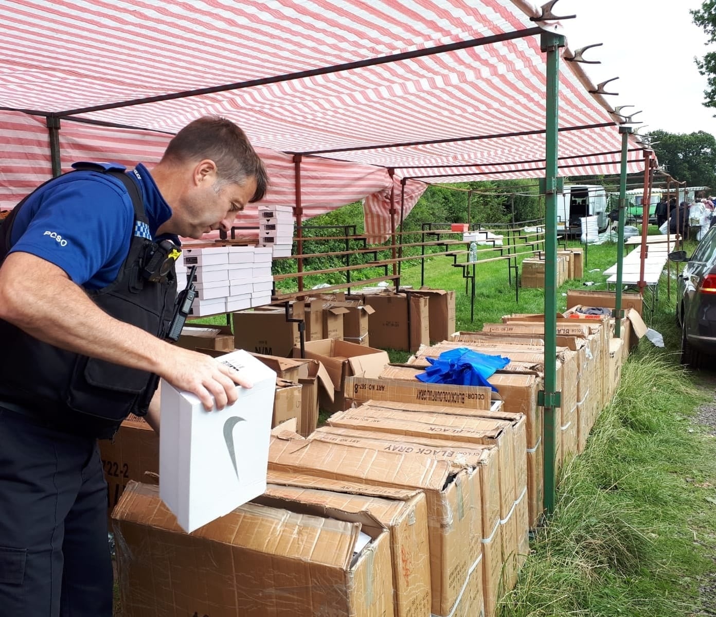 Police and Trading Standards Seize Counterfeit Goods at Car Boot in North Warwickshire Police and Trading Standards Seize Counterfeit Goods at Car Boot in North Warwickshire